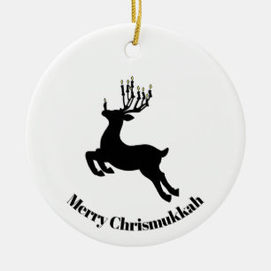 Menorah Hjort Silhouette Chrismukkah Ornament