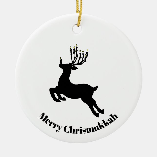 Menorah Hjort Silhouette Chrismukkah Ornament (Framsidan)