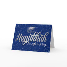 Menorah i Blue och Silver Hanukkah
