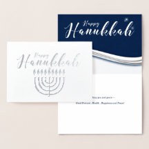 Menorah i Blue och Silver Modern Hanukkah