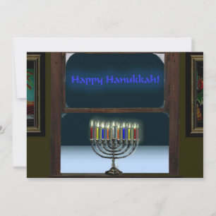 Menorah i fönstret inbjudningar