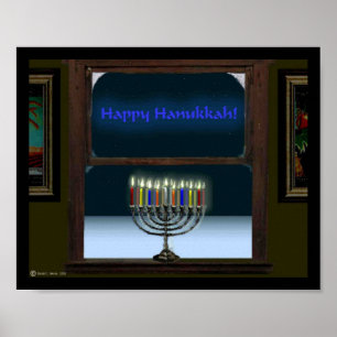 Menorah i fönstret poster