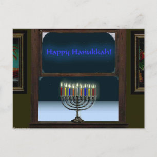 Menorah i fönstret vykort