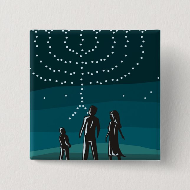 Menorah i Stars Knapp (Framsida)