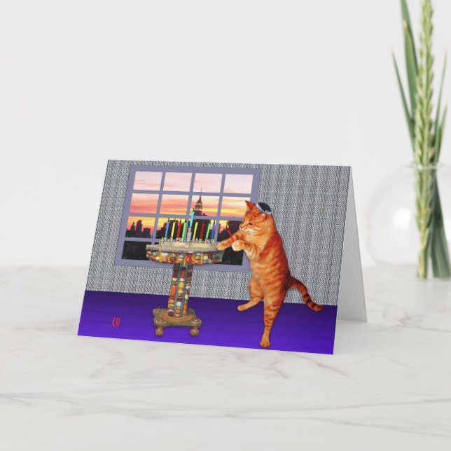 menorah-katt helgkort (Framsida)