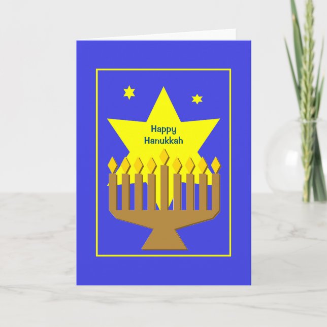 Menorah-kort för lycklig Hauunukah Helgkort (Framsida)
