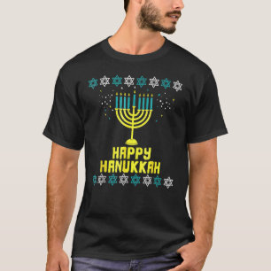 Menorah Ljus Lycklig Hanukkah Jewish Cute Chanukah T Shirt