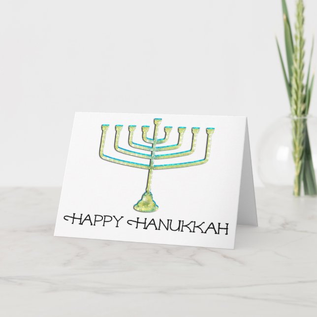Menorah Lycklig Hanukkah-hälsningskort Helgkort (Framsida)