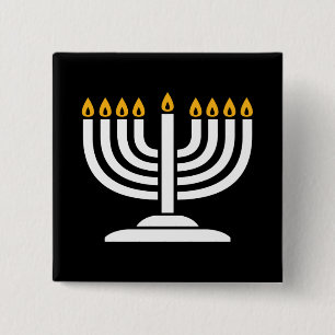 Menorah - Lycklig Hanukkah Jewish Helgdag Gift Knapp