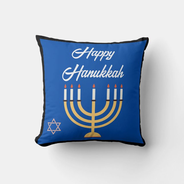 MENORAH LYCKLIG HANUKKAH-KORT KUDDE (Framsida)