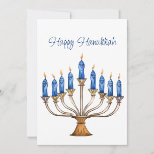 Menorah med Burning Candles Lycklig Hanukah Card