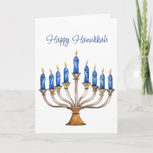 Menorah med Burning Candles Lycklig Hanukah Card Kort