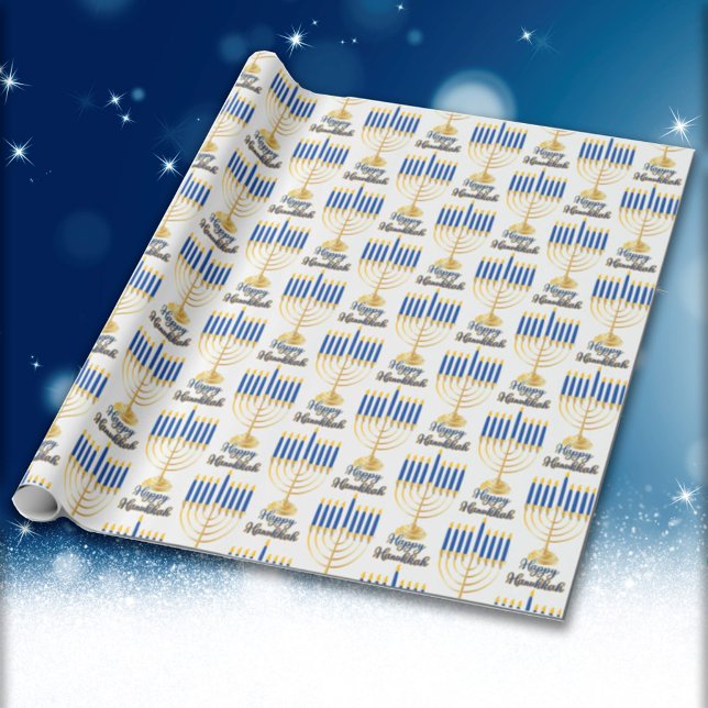 Menorah med Ljus Lycklig Hanukkah Presentpapper (Skapare uppladdad)