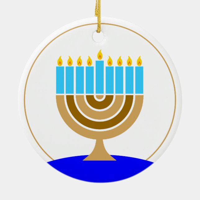 Menorah - Minimalistisk modern Julgransprydnad Keramik (Baksidan)