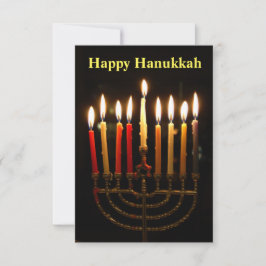 Menorah och Candles Hanukkah-fotokort