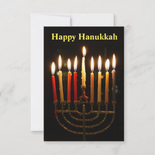 Menorah och Candles Hanukkah-fotokort