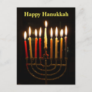 Menorah och Candles Hanukkah Ljus vykort