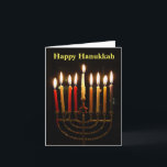 Menorah och Candles Hanukkah-mappat kort<br><div class="desc">Det är dags att tända menorah för Hanukkah! Ljusen på Hanukkahs 8:e natt,  enligt en bild i firande hemma. Traditionell vikad anteckning,  tom inuti för ditt meddelande. Meddelandet på framsidan är också anpassade så att du kan anpassa dig efter dina önskemål.</div>