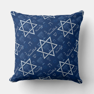 Menorah och David Hanukkahs stjärna Kudde