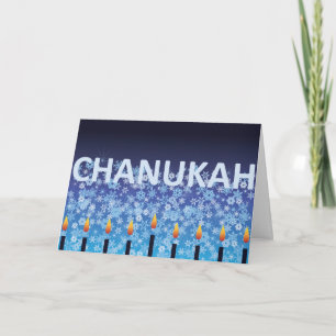 Menorah och Snö Helgkort