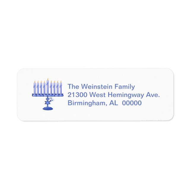 Menorah Return-adressetikett Returadress Etikett (Framsidan)