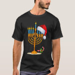 Menorah Santa Hat Chanukah Hanukkah Jewish Christm T Shirt<br><div class="desc">Menorah Santa Hat Chanukah Hanukkah Juish jul Pajama.</div>