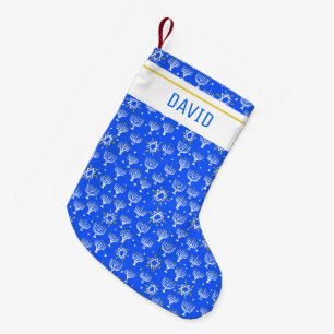 Menorah Star av David Hanukkah CUSTOMIZE IT Liten Julstrumpa