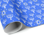 Menorah Star av David Hanukkah Mönster Blue Gift Presentpapper<br><div class="desc">Kolla min butik för mer färg och mönster! Observera också noga hur Zazzle skriver ut mönster och se till att det storleka är okej för dina behov. De upprepar mönster var 36:e tum,  så det kanske inte passar in för dina syften. Detta gäller för alla formgivningar,  inte bara mina:)</div>