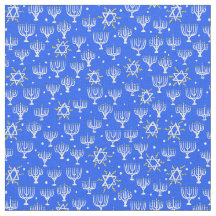 Menorah Star av David Hanukkah Mönster Blue White