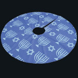 Menorah & Star of David Mörk blått Hanukkah Julgransmatta Fleece<br><div class="desc">Menorah & Star av David Mörk blått Hanukkah Ull Träd Skirt</div>