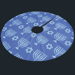 Menorah & Star of David Mörk blått Hanukkah Julgransmatta Fleece<br><div class="desc">Menorah & Star av David Mörk blått Hanukkah Ull Träd Skirt</div>