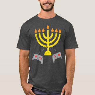 Menorah Video Game Controller Gamer Hanukkah Boys T Shirt