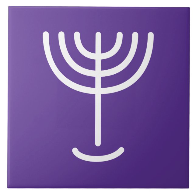 Menorah White Lila Kakelplatta (Framsidan)