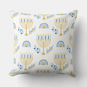 Menorahs och David Hanukkah Mönster Th Kudde