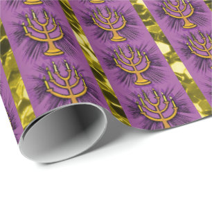 Menoralilor & guldFauxglitter Presentpapper