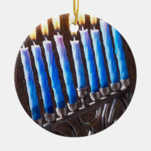 Menoraprydnad Julgransprydnad Keramik