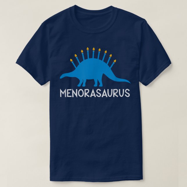 Menorasaurus Funny Hanukkah Dinosaur Menorah T Shirt (Design framsida)