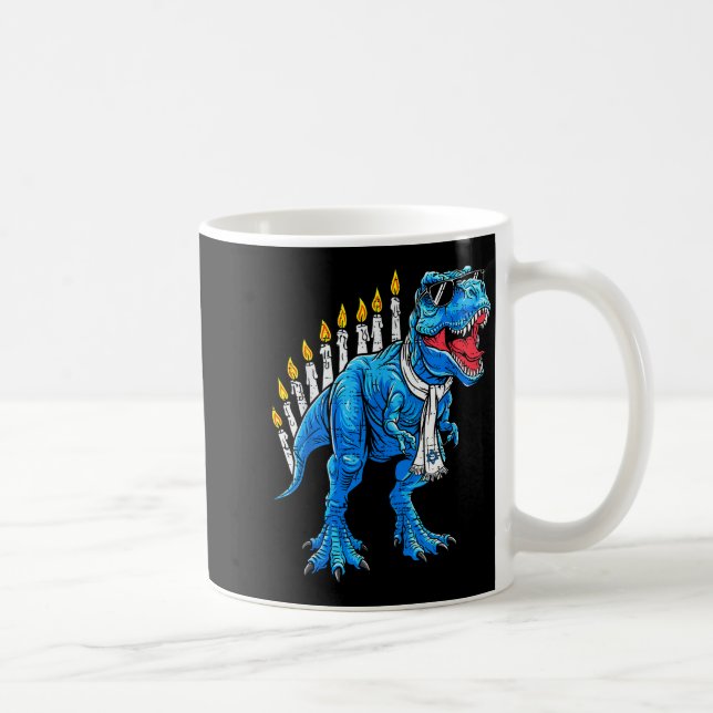 Menorasaurus Hanukkah T Rex Dinosaur Dino Chanukah Kaffemugg (Höger)