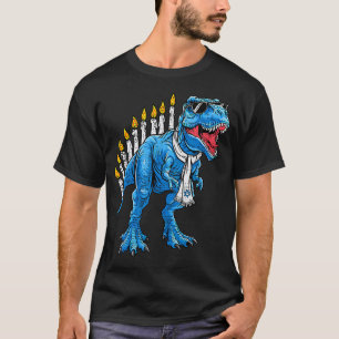 Menorasaurus Hanukkah T Rex Dinosaur Dino Chanukah Shirt