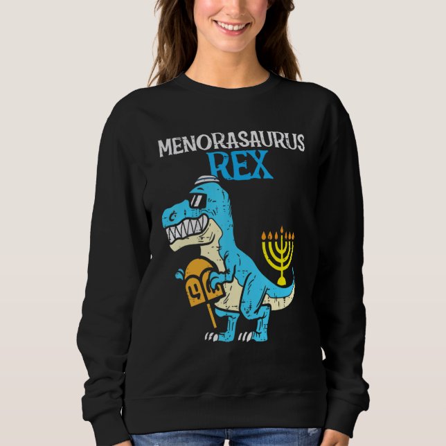 Menorasaurus Rex Jew Dino Trex Toddler Boys Hanukk T Shirt (Framsida)