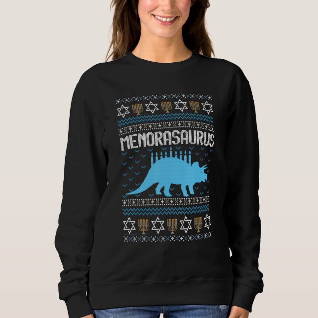 menorasaurus rex rex dinosaur happy hanukkah chris t shirt (Framsida)