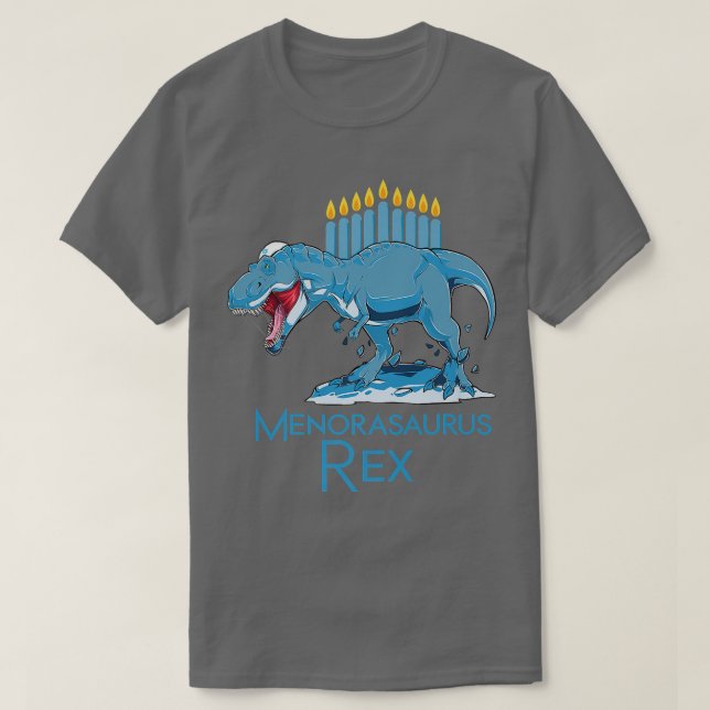 Menorasaurus Rex Shirt t Rex Dinosaur Hanukkah Cha (Design framsida)