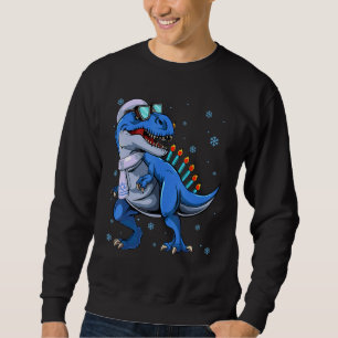Menorasaurus Rex Shirt T Rex Dinosaur Hanukkah för Lång Ärmad Tröja