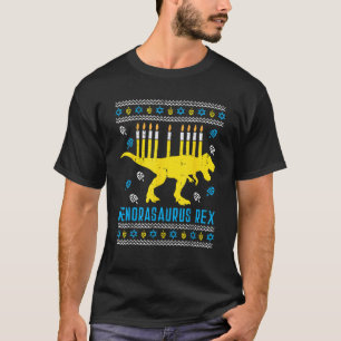 Menorasaurus Rex Trex Menorah Ful Hanukkah Chanuk T Shirt