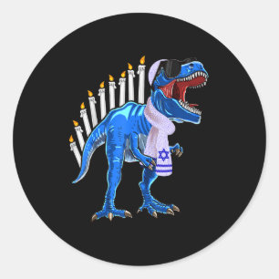 Menorasaurus Rex Tröja T Rex Dinosaurie Hanukkah G Runt Klistermärke