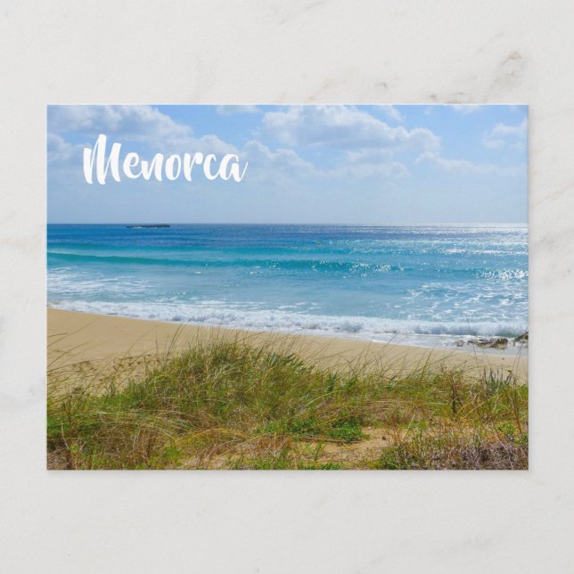 Menorca Beach och Dunes Photo Vykort (Framsida)