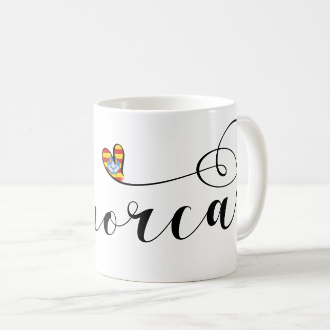 Menorca Flagga Heart, Balearerna Kaffemugg (Framsida höger)