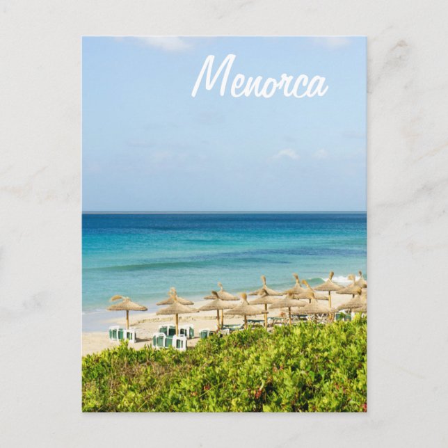 Menorca Santo Tomas Beach Postcard Vykort (Framsida)