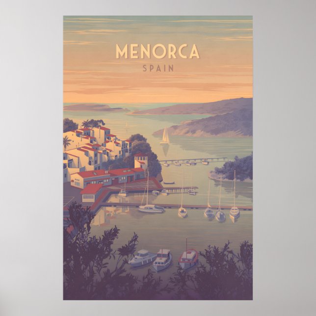 Menorca Spanien Reseskylt Poster (Framsidan)