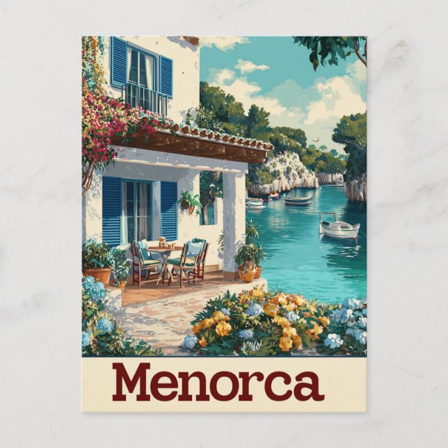 Menorca vintage vykort (Framsida)